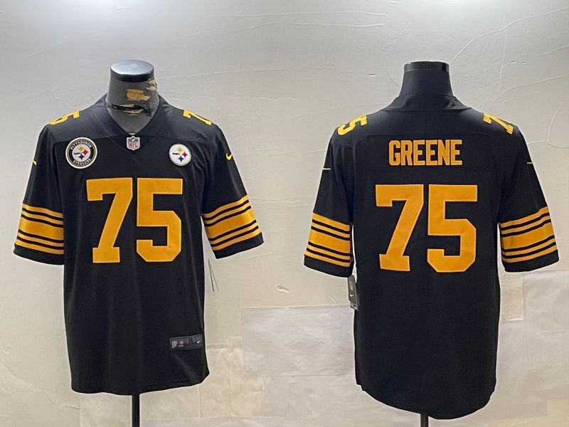 Men Pittsburgh Steelers #75 Greene Black 2024 Nike Limited NFL Jersey style 2